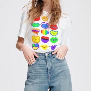 Rag & Bone Limited Edition Unisex Pride Lips Tee  baggy fit XS